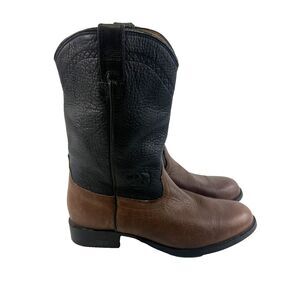 Ariat A1-Classic Western Boot Black Brown Pebbled Leather PullOn 33221 Women 8.5